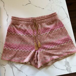 House of Harlow 1960 Revolve Crochet Chevron Pattern Shorts Drawstring Size M